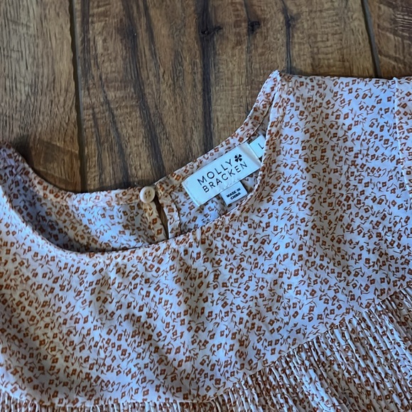 Molly Bracken Blouse Short Sleeve Flowy Floral Top - Picture 2 of 5